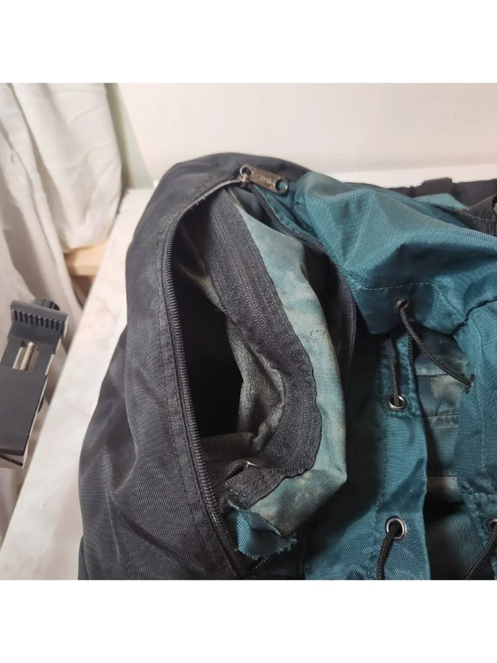 Spalding Vintage Internal Frame‎ Hiking Backpack Teal Black Camping Rucksack